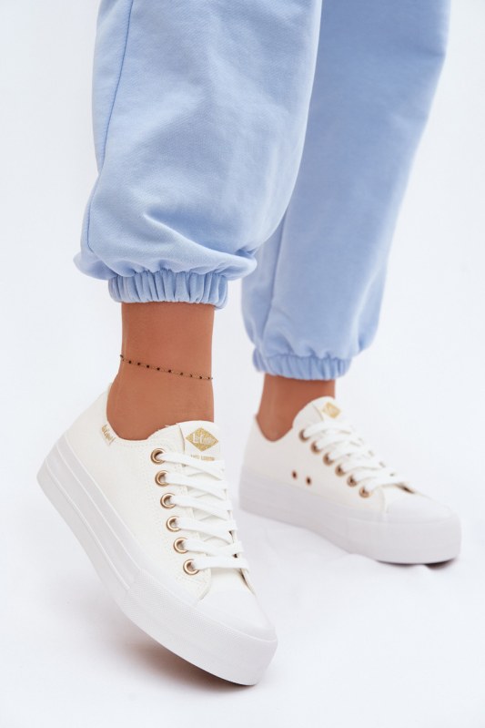 Dámské tenisky na platformě lee cooper lcw-26-31-4369 Bílé