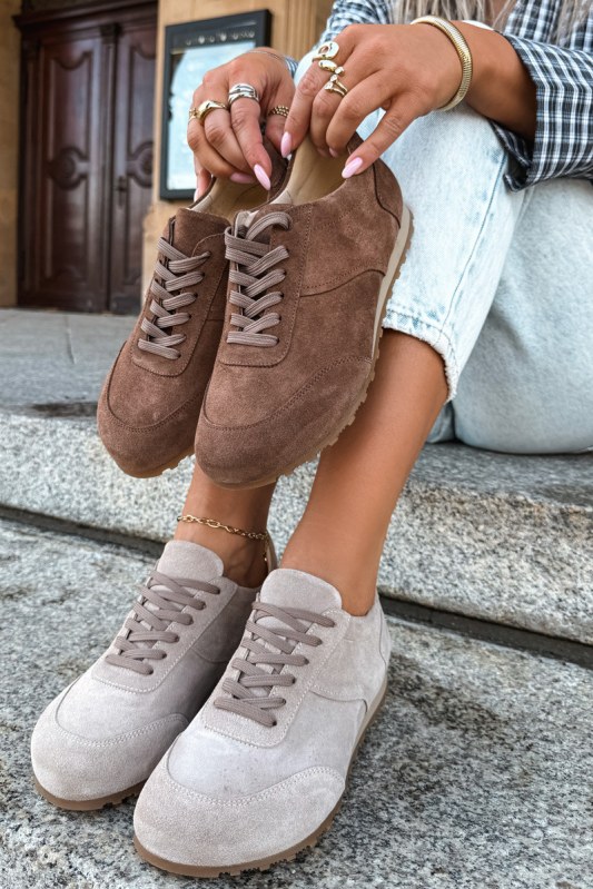 Barefoot tenisky z přírodního semiše zazoo n1422 hnědé