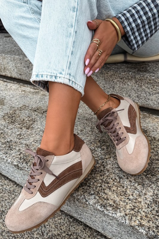 Dámské kožené semišové barefoot tenisky zazoo n1400 béžové