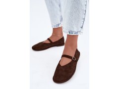 Dámské barefoot baleríny s páskem čokoládové Rhoselle