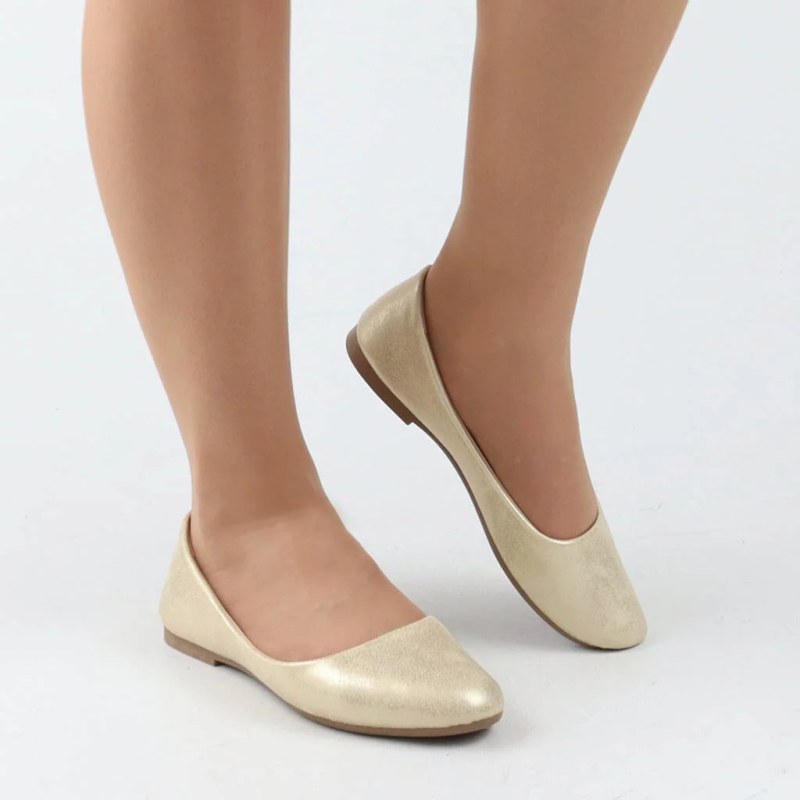 Dámské balerínky 9bl02-1029 zlatá - eVento - Dámské boty baleríny