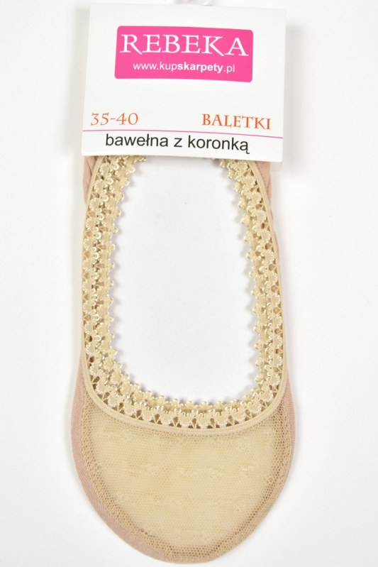 Dámské ponožky baleríny - bavlna/krajka 0036