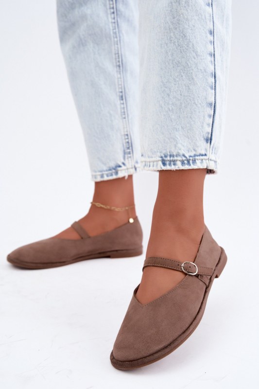 Barefoot baleríny s&nbsp;páskem taupe Rhoselle - Dámské boty baleríny