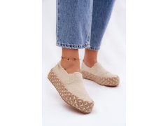 Dámské espadrilles na platformě s&nbsp;pletením lee cooper lcw-26-31-4332 béžové