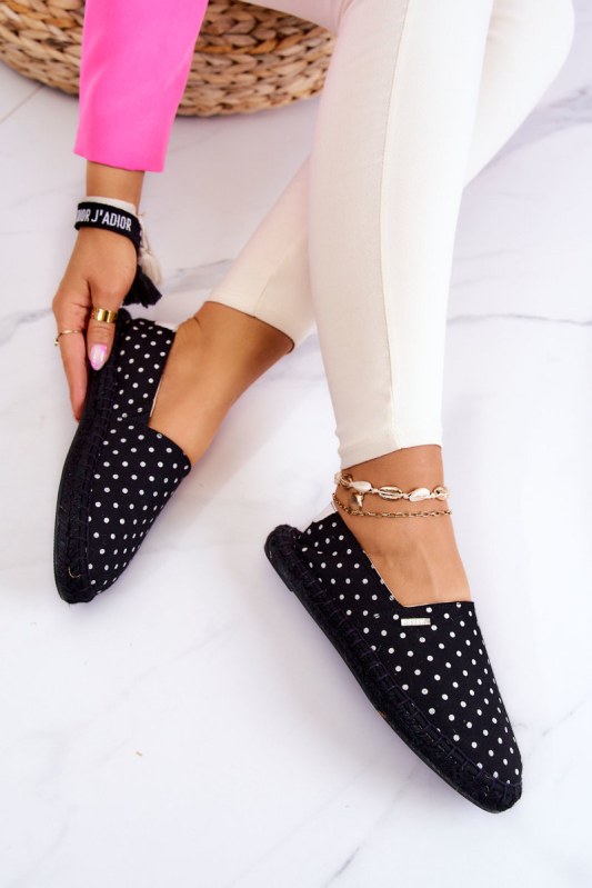 Dámské espadrilky s&nbsp;puntíky big star jj274867 Černá - Dámské boty espadrilky