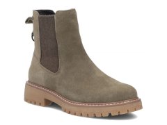 Dámské kožené kotníkové boty v khaki barvě filippo DBT7935