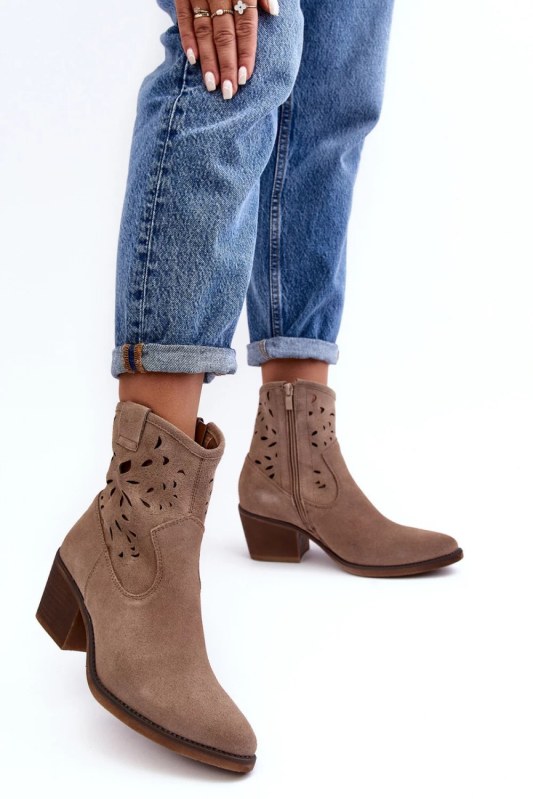 Boty na podpatku sn622-20 hnědé - step in style - kotníkové