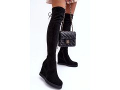 Kozačky na klínu ns362p černé - step in style