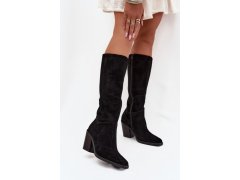 Kozačky na podpatku na zip model 216797 step in style