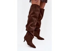 Kozačky na podpatku na zip model 219135 step in style