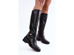 Kozačky na podpatku na zip model 232092 step in style