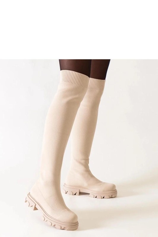 Kozačky na podpatku na zip model 206443 Solea