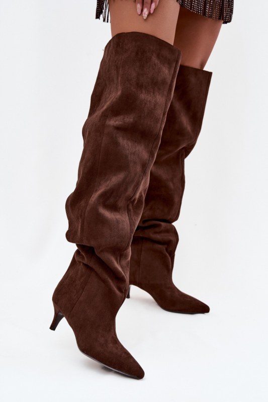 Kozačky na podpatku na zip model 219135 step in style