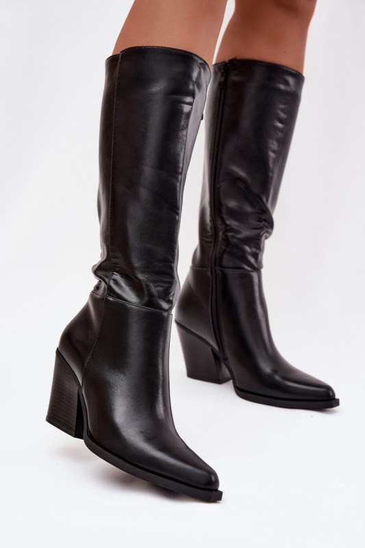 Kozačky na podpatku model 221156 step in style