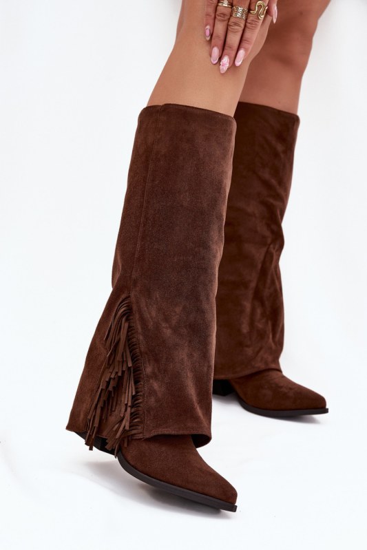 Kozačky na podpatku model 222537 step in style