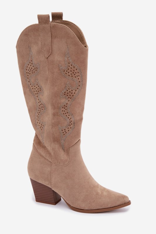 Kozačky na podpatku model 232099 step in style