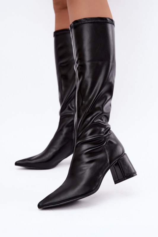 Kozačky na podpatku model 232112 step in style