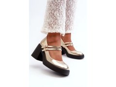 Lodičky na podpatku n381 zlaté - step in style