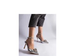 Dámské lodičky na jehlovém podpatku h8-550/ 207201 stříbrná - Joia