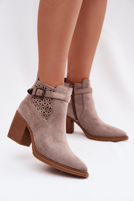 Dámské boty na podpatku na zip model 224702 step in style