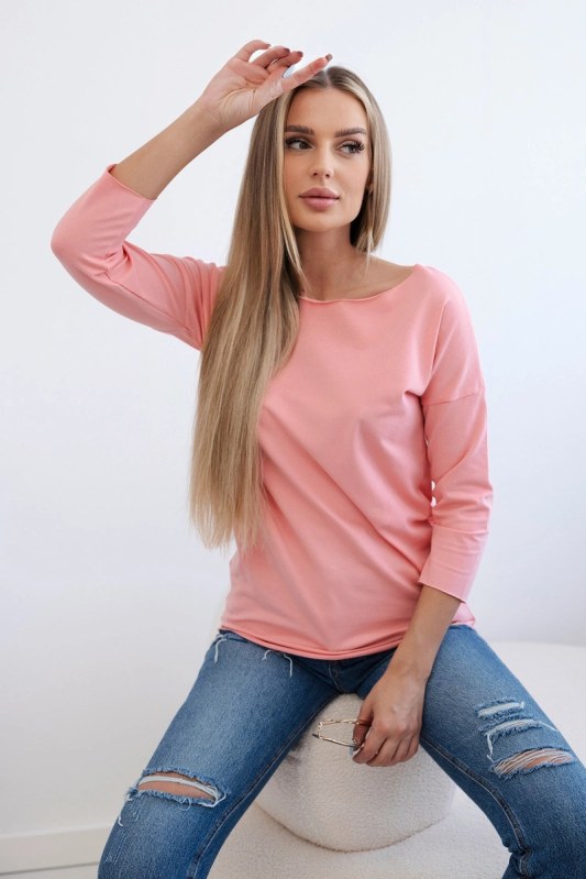 Dámská blůza s&nbsp;lodičkovým výstřihem meruňková - Dámské boty lodičky