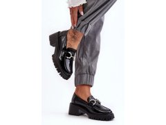 Mokasíny na podpatku 2646-6 černé - step in style