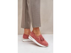 Mokasiny tq2407 růžovo-bílé - step in style