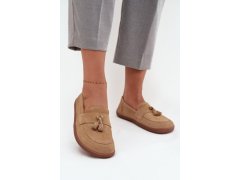 Kožené semišové mokasiny typu barefoot zazoo 322 béžové