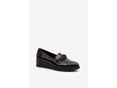 Dámské lakované boty loafers black Polike