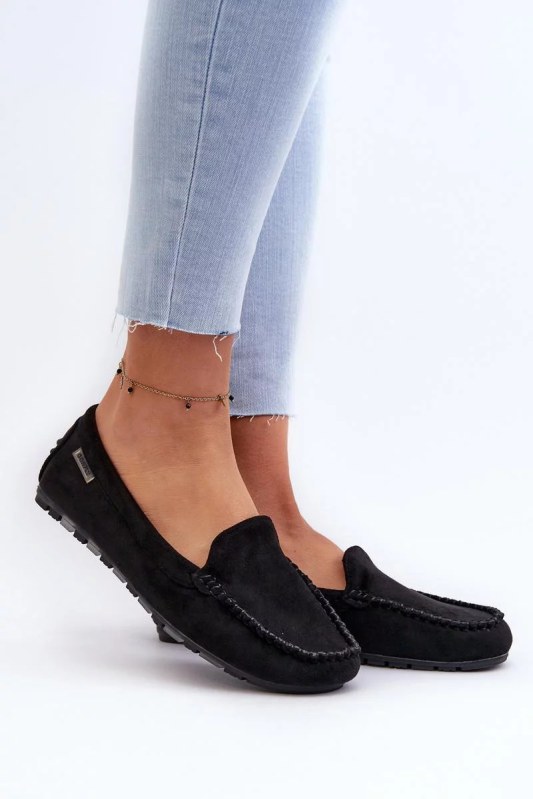 Mokasiny df937 černé - step in style - Dámské boty mokasíny