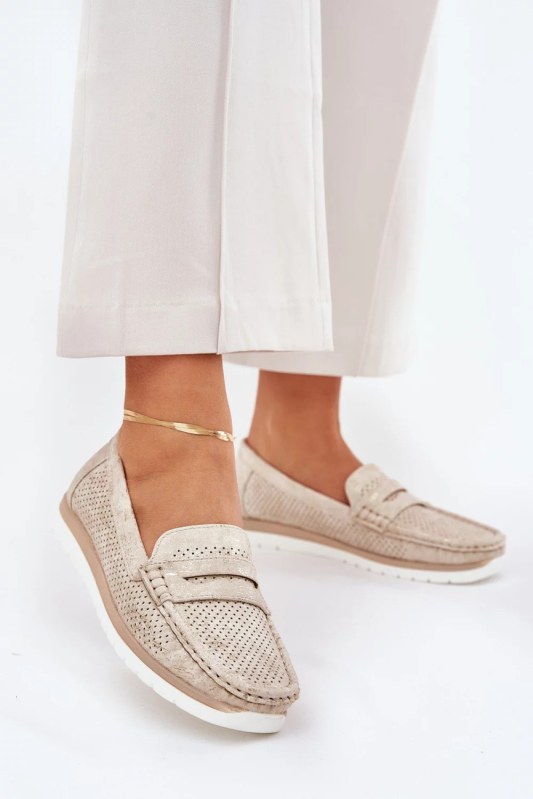 Mokasiny 25pb02-9039 bílo-stříbrné - step in style - Dámské boty mokasíny