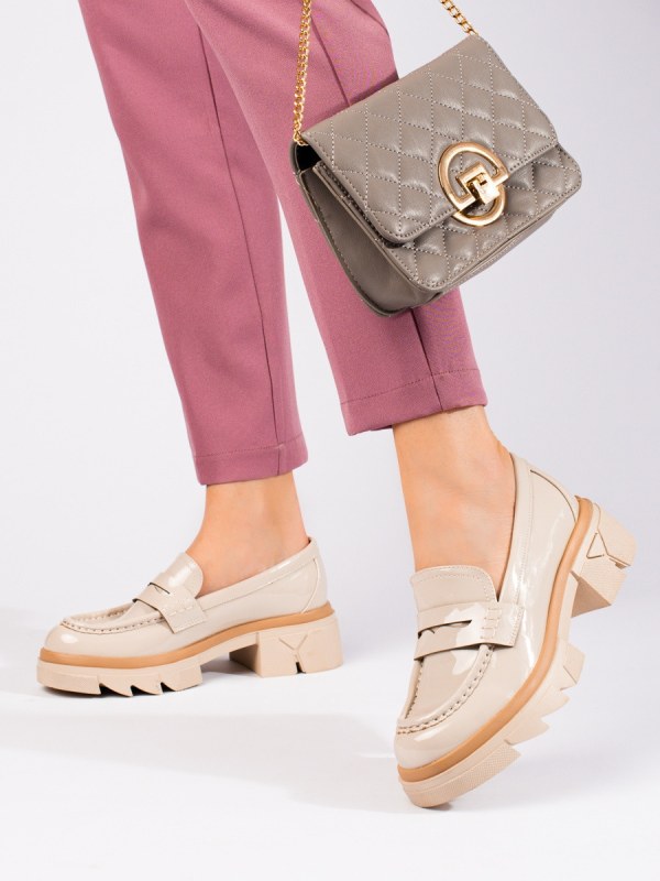 Trendy dámské hnědé mokasíny Trendy dámské hnědé mokasíny - Dámské boty mokasíny