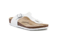 Dámské nazouváky/ žabky gizeh bs jr 1027260 bílá s hnědou - Birkenstock