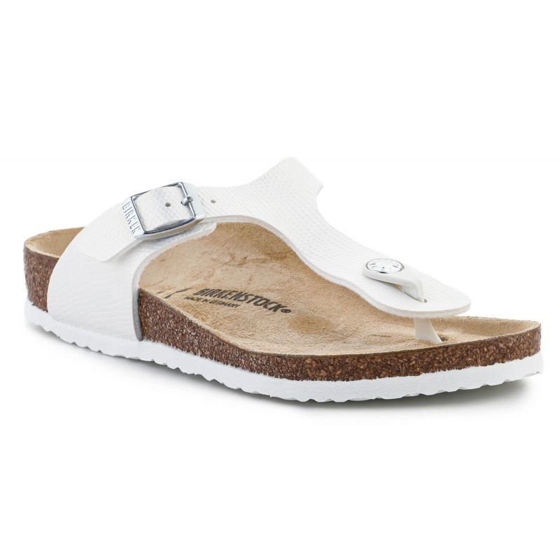 Dámské nazouváky/ žabky gizeh bs jr 1027260 bílá s hnědou - Birkenstock - Dámské boty nazouváky