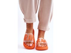 Dámské pantofle na platformě orange Brave