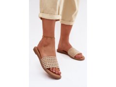Dámské ploché béžové pantofle Fendi