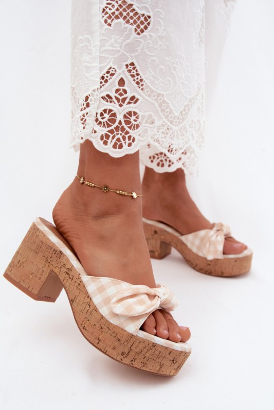 Nazouváky na podpatku model 228984 step in style - Dámské boty pantofle