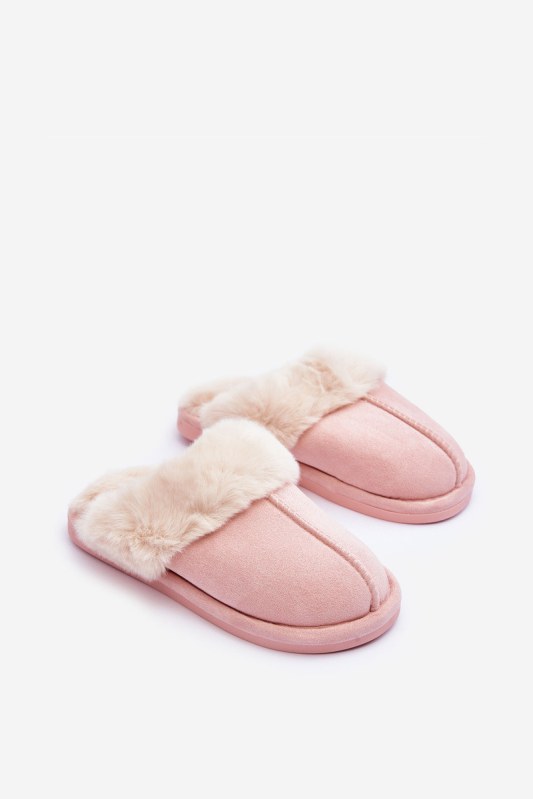 Dámské pantofle s kožešinou růžové Pinky