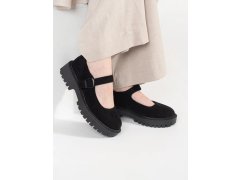 Stylové polobotky dámské černé platforma 7263884