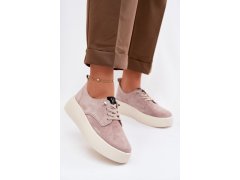 Semišové dámské polobotky na platformě vinceza 79605 béžové