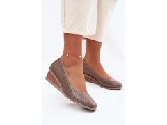 Dámské polobotky na platformě vinceza 58629 tmavě béžové