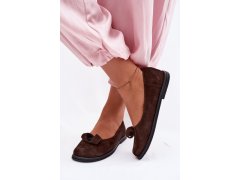 Kožené semišové dámské polobotky zazoo 379 Čokoládové