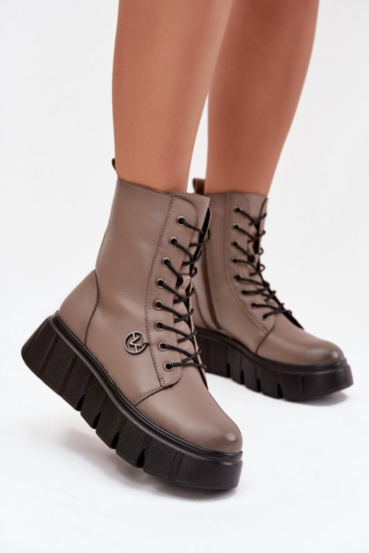 Šněrovací kotníkové boty model 216829 step in style