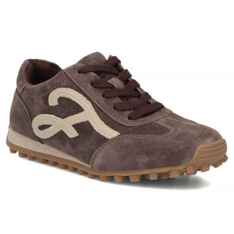 Dámské kožené polobotky, semišové tenisky, hnědé, filippo DP7961 - Dámské boty polobotky