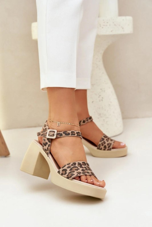 Sandály na podpatku model 210703 step in style - Dámské boty sandály