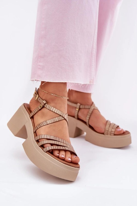 Sandály na podpatku model 214994 step in style - Dámské boty sandály