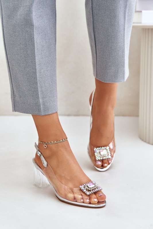 Sandály na podpatku model 215722 step in style - Dámské boty sandály