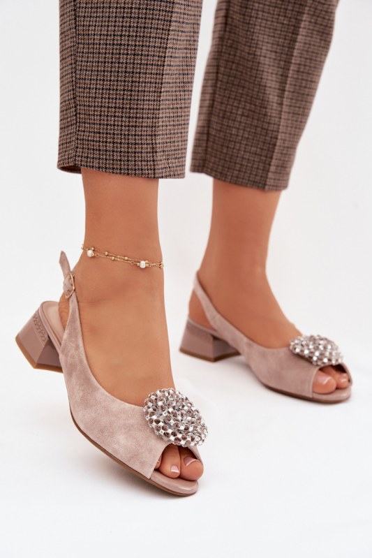 Sandály na podpatku model 225955 step in style