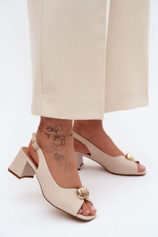 Sandály na podpatku model 228110 step in style