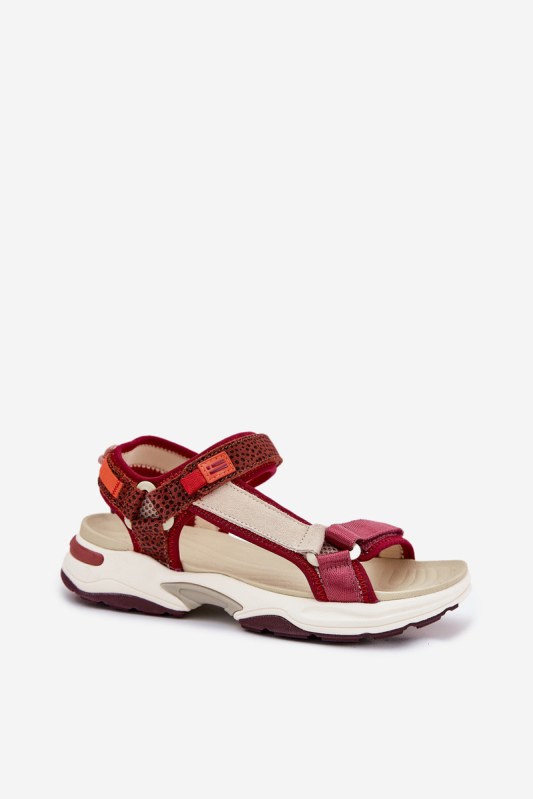 Dámské sandály na suchý zip d.franklin dfsh406003 bordové